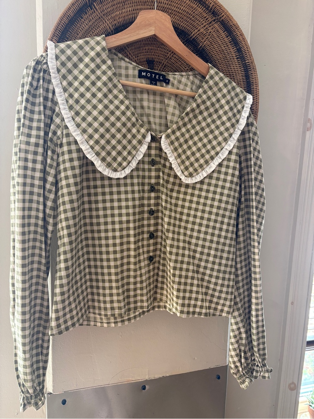 Motel Rocks Gingham Collared Top - Picture 3 of 5